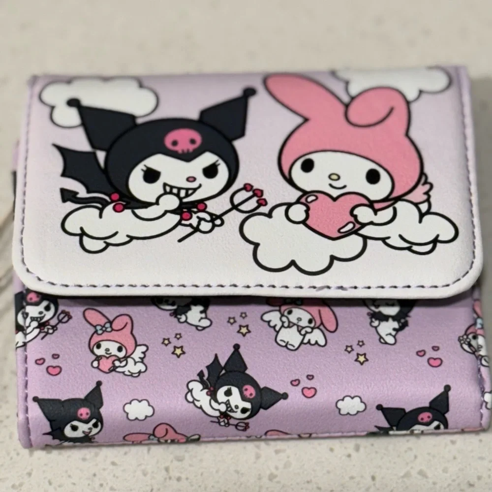 NWT Loungefly Kuromi & My Melody Angel & Devil Mini Flap Wallet